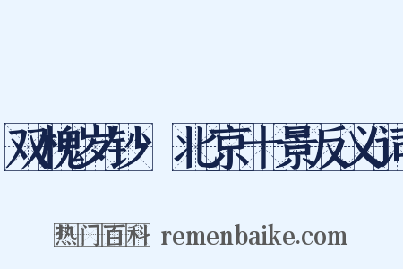 双槐岁钞·北京十景反义词是什么意思的图片